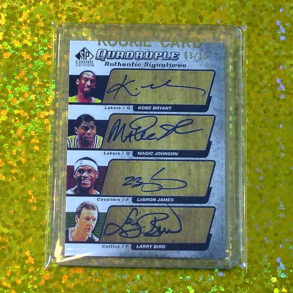 Kobe Bryant * Magic Johnson * Lebron James * Larry Bird Autograph Card